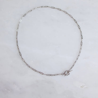 Paperclip Toggle Necklace - Silver