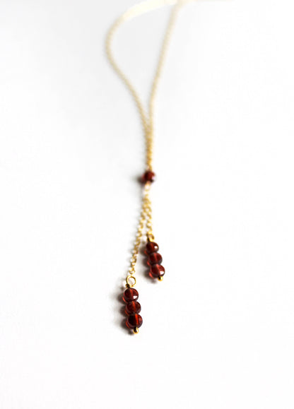 Garnet Swing Necklace | Red Garnet Necklace