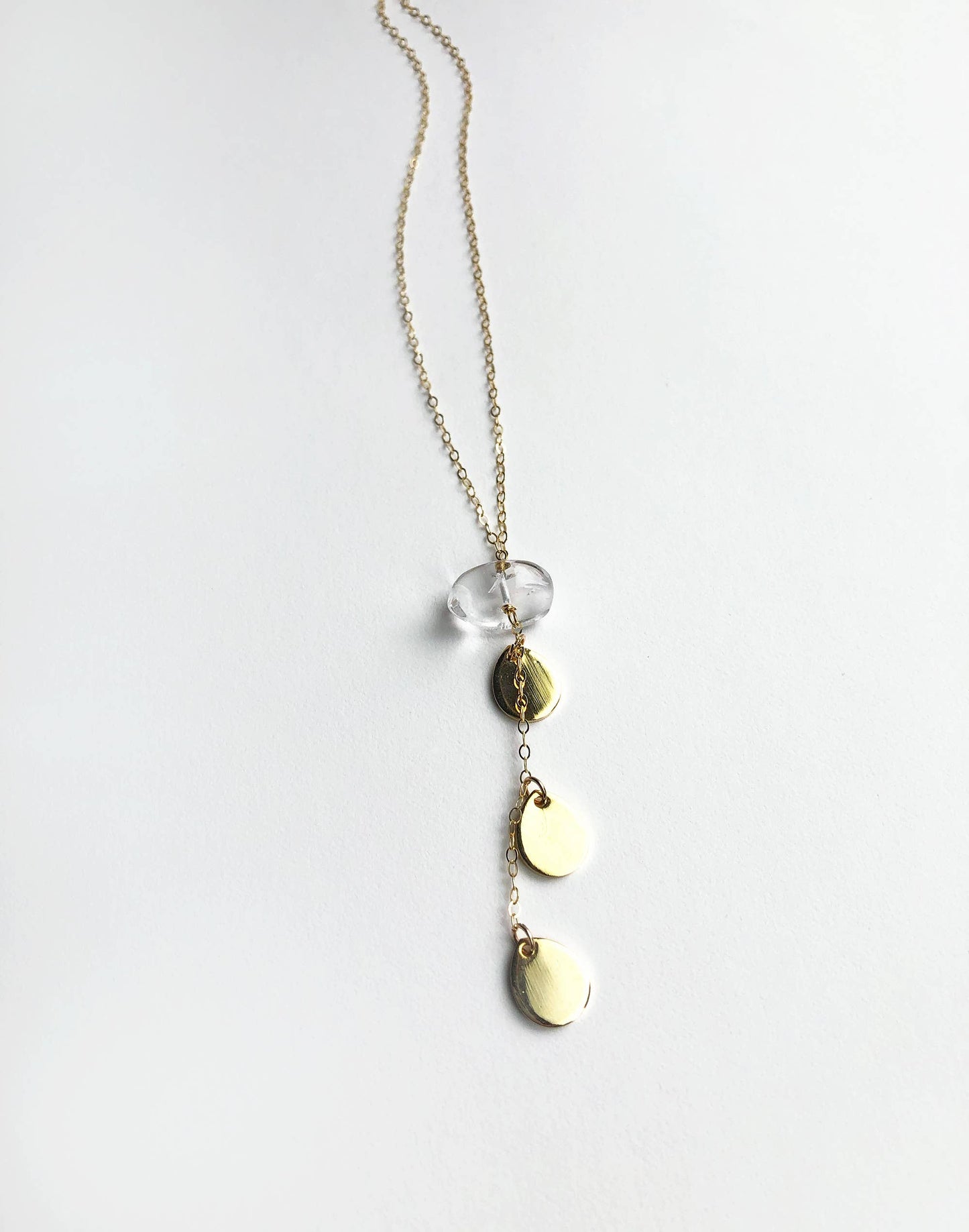 Crystal Petal Necklace | Lariat Y Necklace