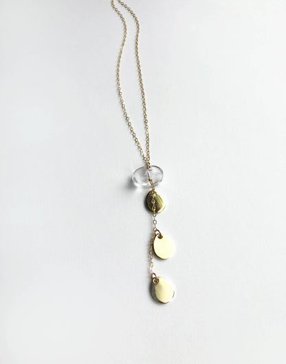Crystal Petal Necklace | Lariat Y Necklace